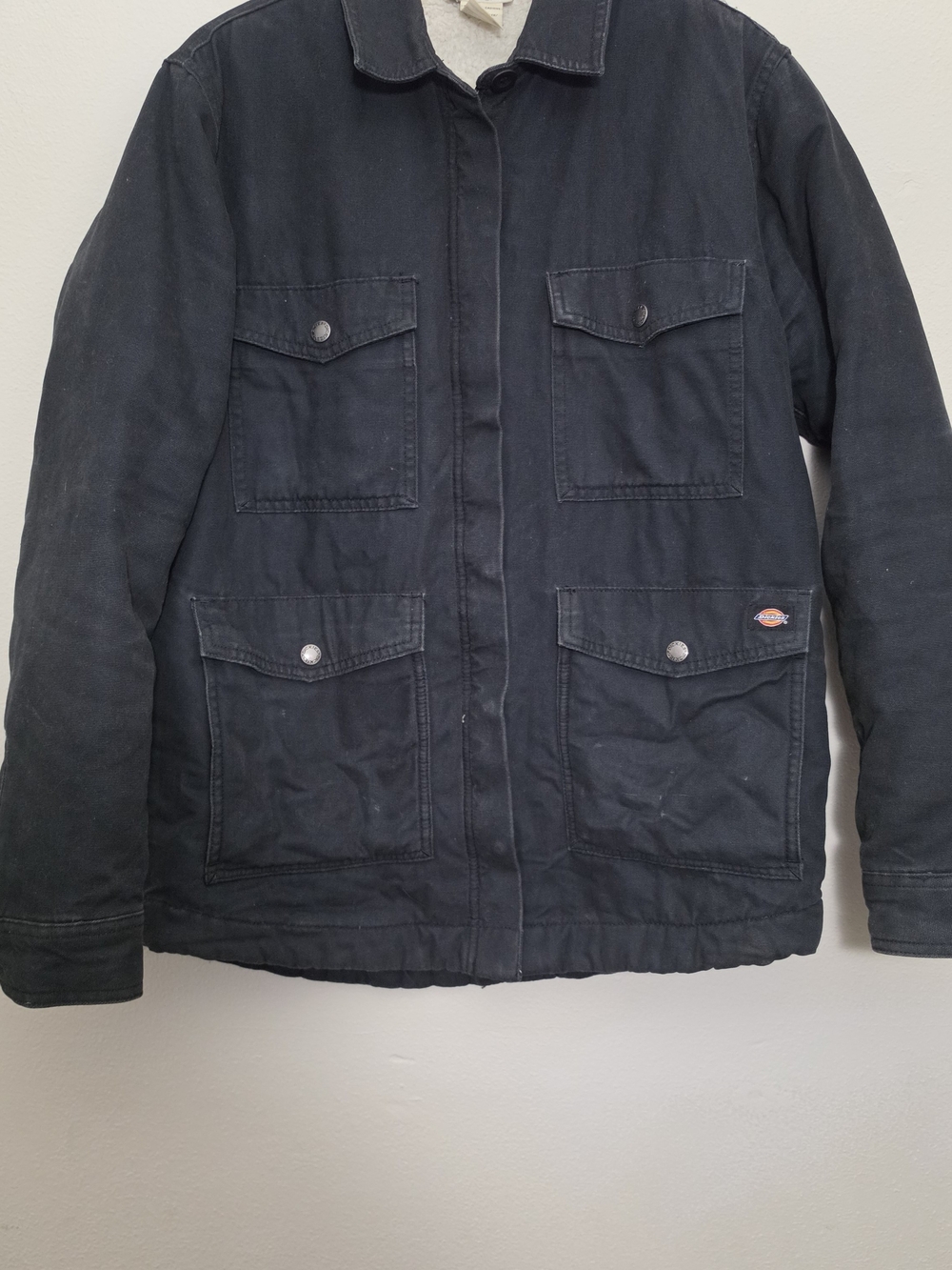 Dickies Women’s Sherpa Lined Utility Work Jacket Size Small Black Chore Coat
